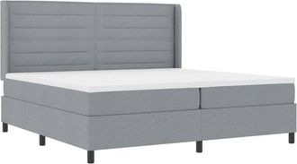 vidaXL Vidaxl - Cama Tipo Box Spring Con Colch&oacute;n Gris Claro 200 X 200 Cm Tela