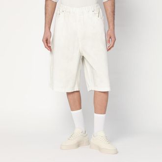 Entire studios Wide white bermuda shorts in cotton