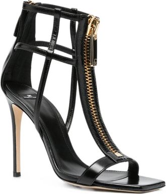 Elisabetta Franchi Cage Stiletto Sandal - Black
