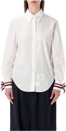 Thom Browne Easy Fit Point Collar Button Down Shirt - Dames - Overhemden - Wit - S - Katoen - Overhemden