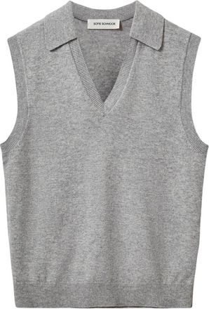 Sofie Schnoor Edensw Trui - Dames - V-hals truien - Grijs - M - Wol - Truien & Vesten