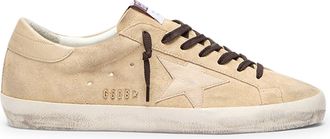 Golden Goose Beige Suede Low-Top Sneakers with Vintage Distressed Sole