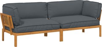 vidaXL Juego De Sof&aacute; 2 Uds. Antracita Madera De Acacia S&oacute;lida Vidaxl