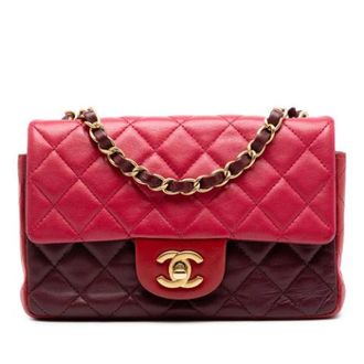 Chanel Pre-owned New Mini Classic Flap Bag - Dames - Pre-owned - Rood - Maat: ONE Size Leer