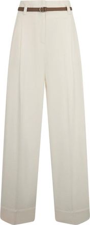 PESERICO Dames, Broeken, Wit, Maat: M Katoen