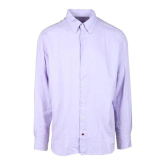 Carrel Linnen Blend Overhemd - Heren - Casual Overhemden - Paars - 3XL - Linnen - Overhemden