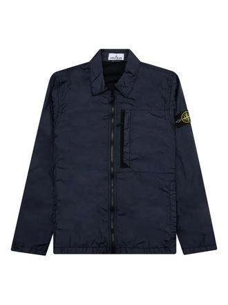 Stone Island Shirtjack met opgestikte zak en ritssluiting - Blauw
