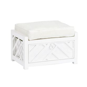 Ballard Designs Miles Redd Ottoman Replacement Cushion - Canvas White Sunbrella - Ballard Designs