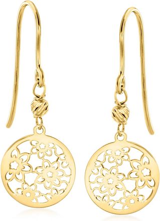 Canaria Canaria Italian 10kt Yellow Gold Floral Ricami Drop Earrings