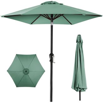 Best Choice Products 10ft Outdoor Steel Market Patio Umbrella w/ Crank, Tilt Push Button, 6 Ribs