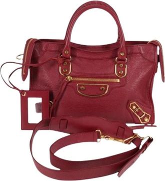 Balenciaga Pre-owned Handbags, female, Red, Size: ONE SIZE Pre-owned Vintage Leather Handbag
