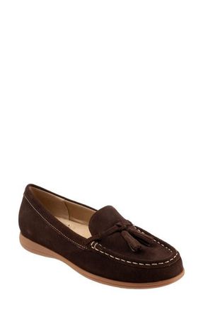 Trotters Dawson Tassel Loafer in Dark Brown Suede at Nordstrom, Size 6.5