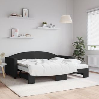 vidaXL Vidaxl - Sof&aacute; Cama Nido Con Colch&oacute;n Tela Negro 90x190 Cm