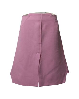 Roland Mouret Roland Mouret Hagen Midi Skirt in Pastel Pink Wool