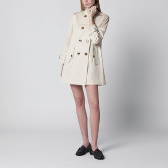 Burberry Short Summerside trench coat in cotton gabardine beige