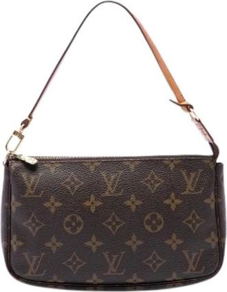 Louis Vuitton Pre-owned Pochette Accessoires - Dames - Vintage Schoudertas - Bruin - ONE Size - Leer - Vintage