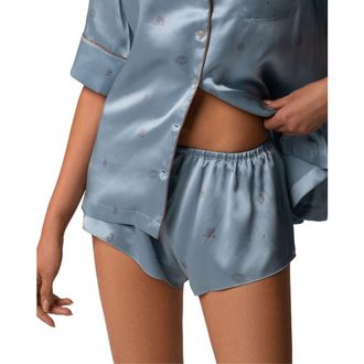 Kiki De Montparnasse Silk Lounge Les Partenaires Tap Short in Marais/caf&eacute; at Nordstrom, Size X-Small