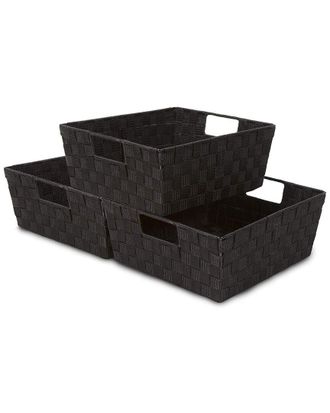 Sorbus Woven Strap Tote Basket 3pc Set