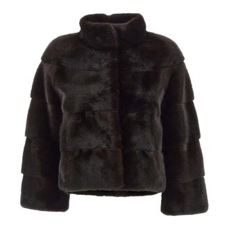 Frame Denim Giaccalungademibuf - Dames - Jassen - Bruin - Maat: 3XL