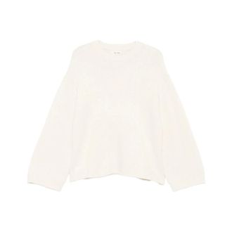 Soft Goat Cashmere Knitwear, female, White, Size: XS Crewneck Sweater