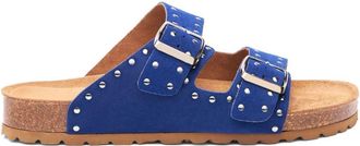 Scarosso Delilah stud-embellished suede slides - women - Suede - 35 - Blue