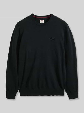 Levi's Regular Fit Pullover aus Baumwoll-Mix mit Logo-Stitching in Black, Gr&ouml;&szlig;e XXL