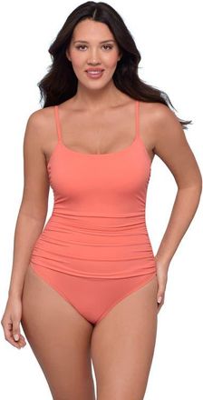 S3 Classic Shirred Front One Piece Swimsuit in Watermelon at Nordstrom, Size X-Large