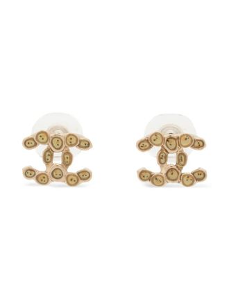 Chanel 2012 logo-shape earrings - Gold
