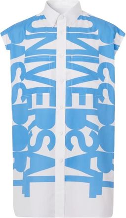 Burberry White Printed Sleeveless Shirt