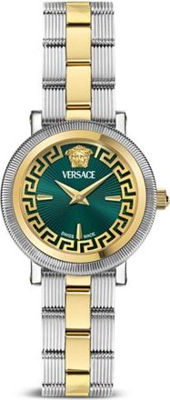 Versace Greca Flo.Petite 28mm - women - Sapphire Crystal/stainless steel - One Size - Green