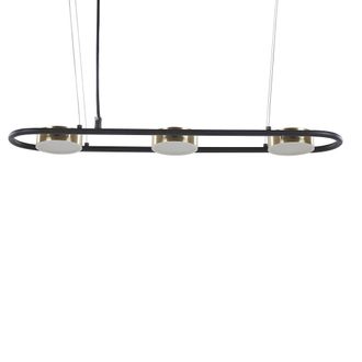 Beliani Beliani - L&aacute;mpara De Techo Led De Metal Negro Lat&oacute;n 3 Luces Forma Geom&eacute;trica Riel Mali