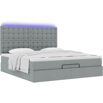 vidaXL Vidaxl - Estructura De Cama Otomana Colch&oacute;n Tela Gris Claro 180x200cm