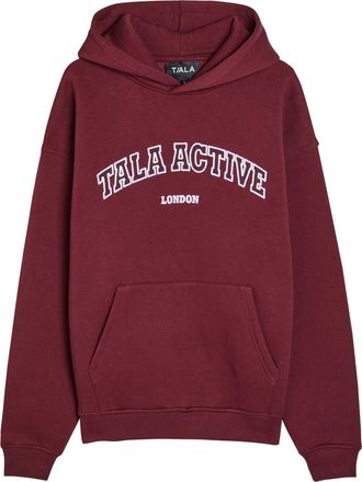 Tala Logo-embroidered Hooded Cotton-blend Sweatshirt - Dark Red - XL (UK16 / XL)