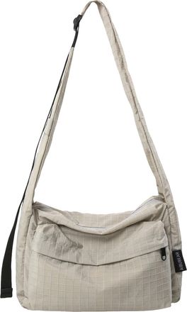 Generic Cymwer Nylon Plaid Shoulder Bag Checkered Crossbody Bag for Women Shopping (Grey)