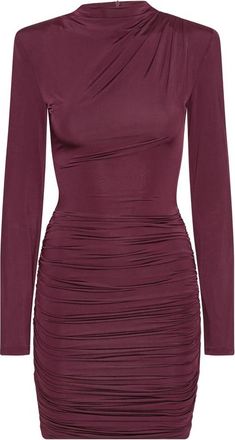 Rotate Draped Ruched Mini Dress