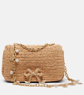 Self Portrait Bow Small woven shoulder bag