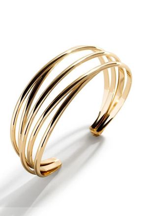 BaubleBar Aziza Layered Cuff Bracelet in Gold at Nordstrom
