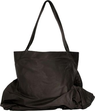 Yohji Yamamoto Unevenness Tote - unisex - Schoudertassen - Zwart - ONE Size - Leer - Tassen