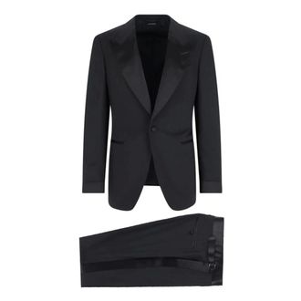 Tom Ford Heren, Pakken, Zwart, Maat: L Wol