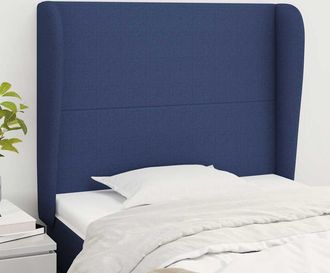 vidaXL Vidaxl Cabecero Con Orejas De Tela Azul 83x23x118/128 Cm