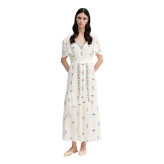 La Petite Francaise Kleedjes, Dames, Beige, L, Katoen, Rachele Maxi Jurk