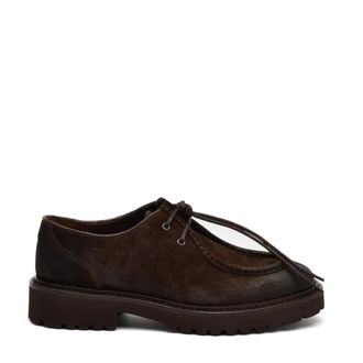 Doucal's Klassieke su&egrave;de schoen met veters - Heren - Veterschoenen - Bruin - 39 EU - Su&egrave;de - Schoenen