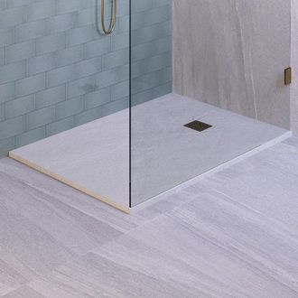 Marcel Breuer Asteroid Douchebak 90x140 incl. antislip en antibacterieel mineraalmarmer mat wit