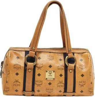 MCM Pre-owned Handbags, female, Brown, Size: ONE SIZE Pre-owned Canvas Handbag