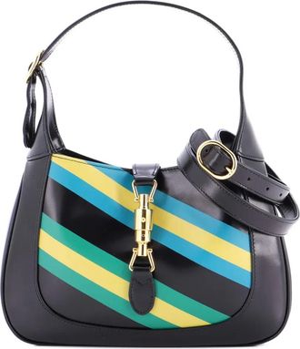 Gucci Jackie 1961 kleine leren tas met print - Zwart