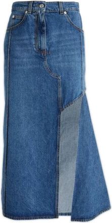 Alexander McQueen Rokken, Dames, Blauw, S, Katoen, Elegante Gonne Jurk voor Vrouwen