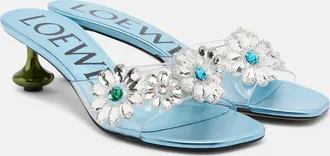 Loewe Paulas Ibiza Toy Crystal Flowers mules