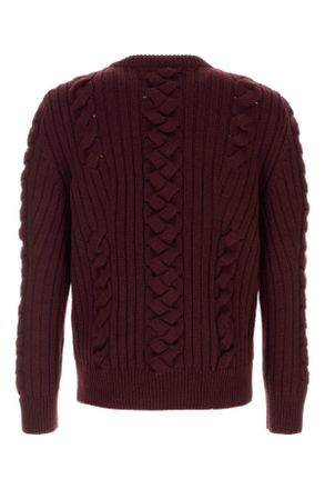 Alexander McQueen Mens Burgundy Wool Blend Sweater Madder Mix Maglie