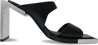 Heliot Emil Leren sandaal met stalen details - Dames - Muiltjes - Zwart - 36 EU - Leer - Schoenen