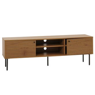 Hhg Hhg - Nunca Usado] Mueble Tv 278, Mueble Tv Bajo, Estilo Escandinavo Metal Madera Melamina Mvg 50x150x40cm, Natural